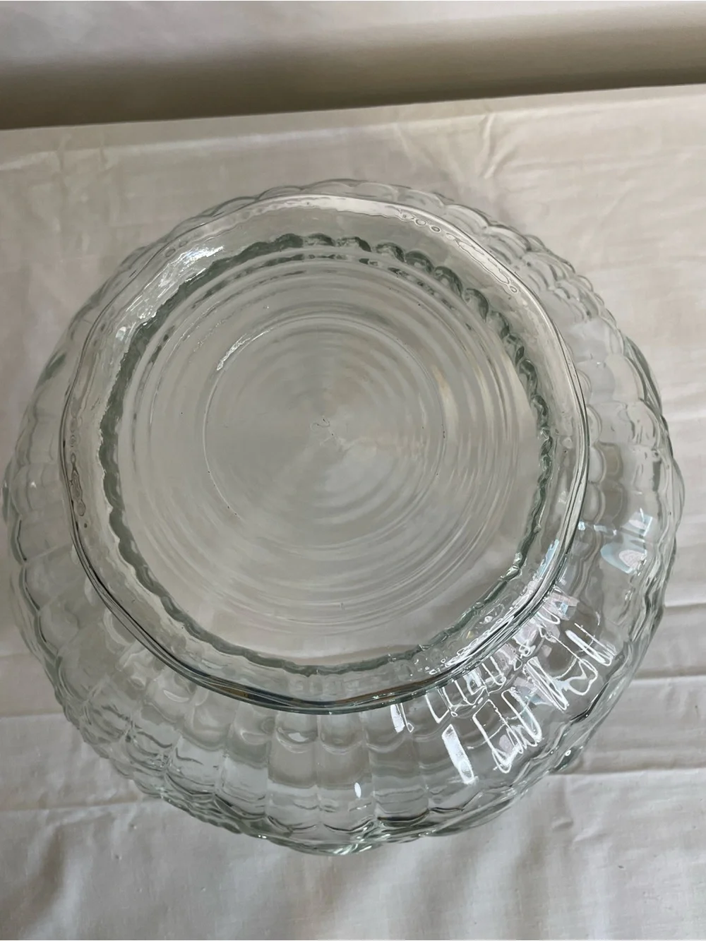 VINTAGE MCM Glass Punch Bowl Set with 12 Cups and Ladle